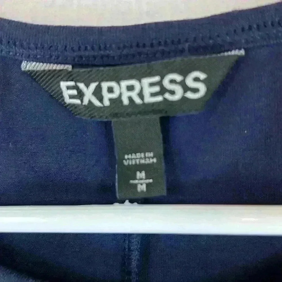 Express Dress Navy Women’s Size M Knit Dress with Aztec Sequin Embellishment - Picture 4 of 9